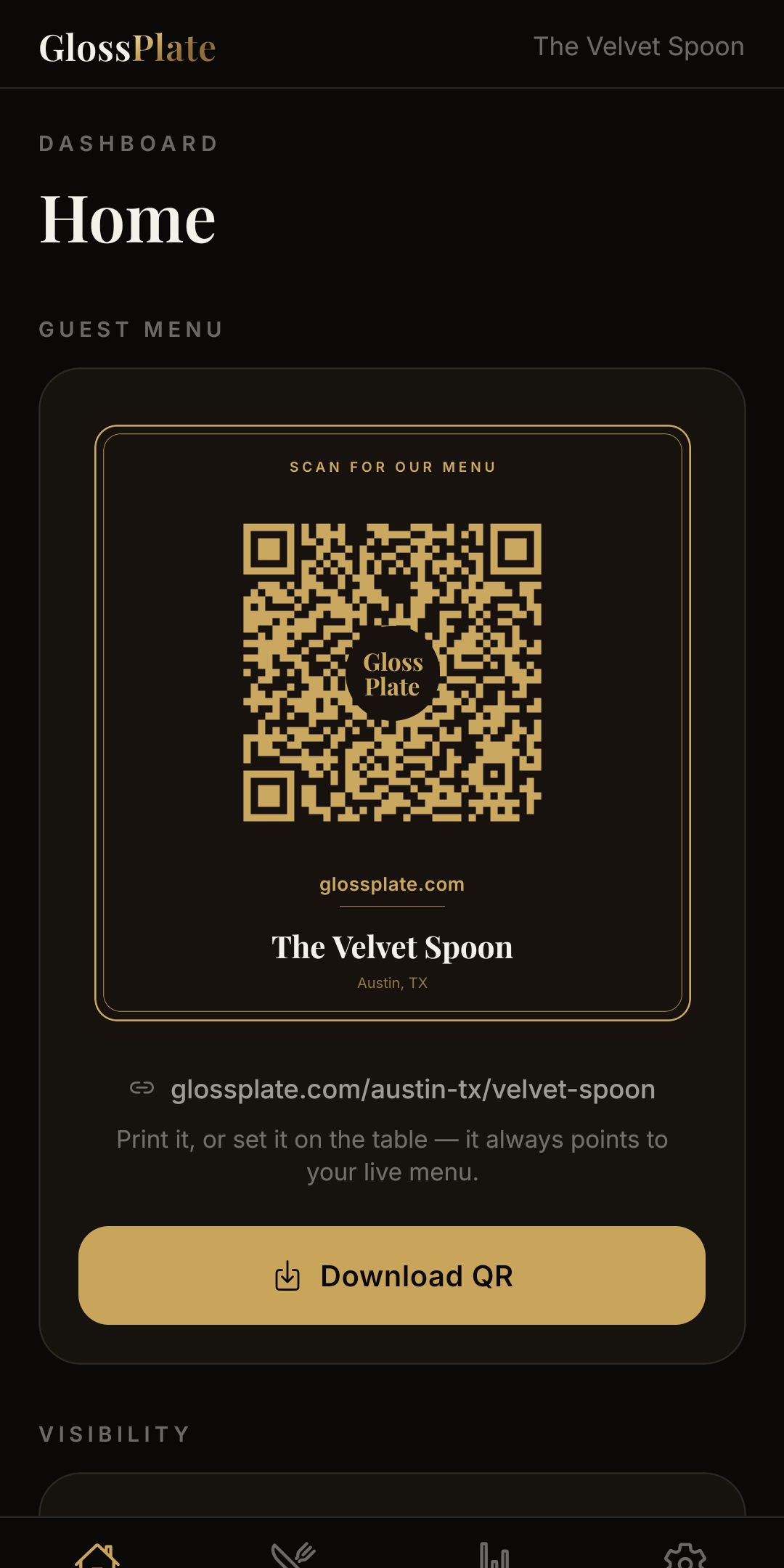 GlossPlate home